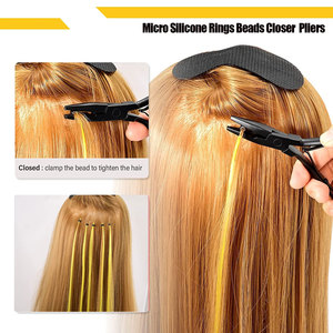 Kit d'extensions capillaires avec pince de pose et de retrait, crochet de tirage pour micro-perles, outil de boucle pour micro-perles et micro-liens - Product Image 6