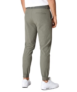 Men's Olive Green Golf <b>Pants</b> Solid Color Breathable Knitted <b>Spandex</b>/Nylon Casual Fit Elastic Waist Closure Quick Dry Four-Way - Product Image 2