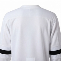 Maillot de hockey pour homme à manches longues en maille respirante, col rond, coupe classique, couleur unie, vêtements de sport