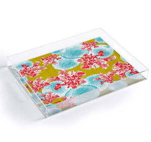 Multi Printed <b>Acrylic</b> Serving Storage Tray For Serving Beverages Snack <b>Mirror</b> Polished Modern Organizer Platter For Coffee Table - Product Image 2