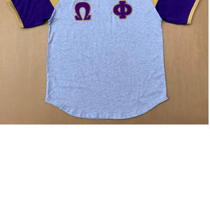 T-shirt grec personnalisé en chenille gris oméga à col rond, avec poches, coupe classique, respirant, 220g, 100% coton, manches courtes - Product Image 4