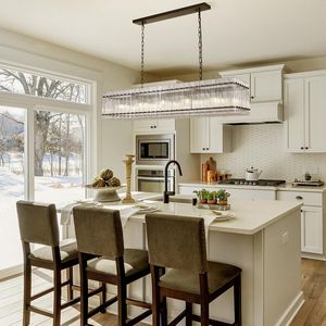 Lampadario Moderno in Cristallo a 10 Luci, Lampada a Sospensione Rettangolare Nera Contemporanea - Product Image 5