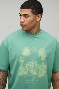 Camiseta Oversize de Corte Cuadrado para Hombre, Hombros Caídos, Algodón Grueso, Estilo Urbano, Casual, Moda de Verano, Uso Diario Relajado - Product Image 4