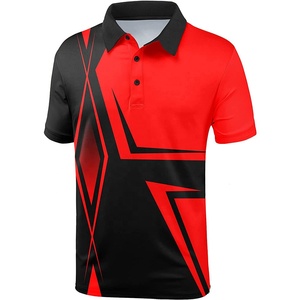 Vente flash - Polo 100% polyester, impression par sublimation personnalisée, manches courtes, séchage rapide, polo de sport pour homme, fabriqué par BS - Product Image 2