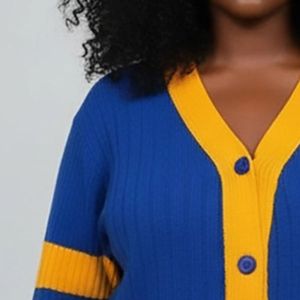 Cardigan en tricot rayé pour femme, élégant, boutonné sur le devant, à manches longues, décontracté, tendance, pull chaud superposé à ouverture frontale - Product Image 6