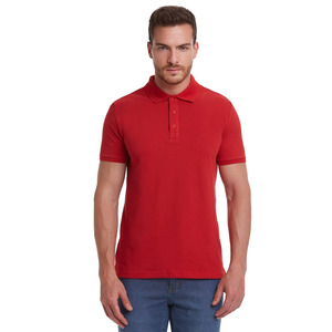 Polo de Manga Corta Azul Marino para Hombre, Color Sólido, Cierre de Botones, Corte Regular, 100% Algodón Piqué, Antiarrugas - Product Image 3