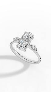 แหวนหมั้นเพชรทรงรีและทรงมาร์คีส์เพาะเลี้ยงในห้องปฏิบัติการ ทองคำขาว 18K สีเหลือง สีโรสโกลด์ ไร้สี ระดับความสะอาด VVS เครื่องประดับหรูหรา - Product Image 4