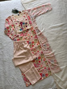 Ensemble Salwar Kameez Traditionnel Brodé pour Femme, Longueur Ras du Sol, en Soie Georgette Florale, Tenue Indienne et Pakistanaise avec Dupatta, Décontracté - Product Image 2