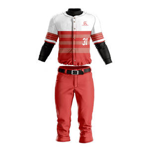 Uniforme de Béisbol Cómodo con Detalles del Equipo para Hombre, en Tela Ligera, Transpirable y que Absorbe la Humedad, Tallas Grandes, para el Día del Partido - Product Image 1