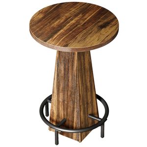 Tavolo da Bar Circolare a Altezza Bancone per Sala da Pranzo e Tavolino da Caffè - Product Image 5