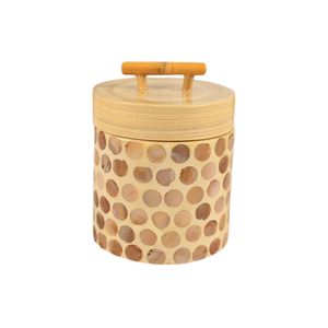 Tarro de Bambú Ecológico con Superficie Incrustada de Madreperla, Contenedor Decorativo Hecho a Mano para la Encimera de la Cocina - Product Image 2