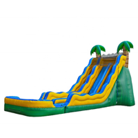 Toboggan aquatique gonflable à double piste sur le thème de la jungle, 20 pieds de haut, à prix abordable, avec piscine pour enfants et adultes