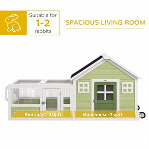 Conigliera Multicolore da 64 Pollici con Tetto in Asfalto, Ruote e Maniglia, Arredamento per Animali Domestici - Product Image 4