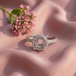 Classic design Manufacturer Wholesale Price Fine Jewellery 18K Solid White Gold Natural Diamond Semi Mounting Engagement Ring - Product Image 1