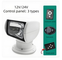 Projecteurs télécommandés HTong pour yachts, bateaux à essence 12V/24V, lampes halogènes, bateaux rapides, projecteur de pêche, panneau simple