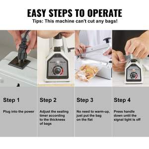 16 Inch Manual Heat Sealer Adjustable Heating Mode Aluminum <b>Shrink</b> <b>Wrap</b> Bag Sealer Portable Poly Bag Sealer Extra Replace Kit - Product Image 4