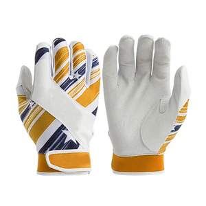 Flexible Leather <b>Baseball</b> Batting <b>Gloves</b> Anti-Sweat Grip Soft Fit Breathable Panels Strong Wrist Wrap Outdoor Performance Youth - Product Image 1