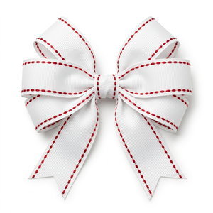 Ruban gros-grain blanc et rouge de 25 mm, vente en gros directe d'usine pour nœuds de cheveux, garnitures de vêtements, lacets de chaussures, emballage cadeau, travaux manuels de couture - Product Image 3