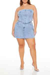 Top en jean pour femmes grande taille, respirant, écologique, à prix abordable, design personnalisé, orné de strass, parmi les plus vendus - Product Image 5