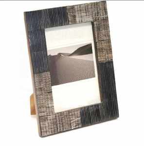 Marco de Fotos con Incrustaciones de Hueso Gris y Blanco y Vajilla Decorativa Hecha a Mano, Pieza de la Mejor Calidad - Product Image 4