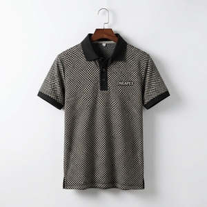 Camisa Polo a Cuadros Negra y Beige Personalizada para Hombre, Ropa de Golf Jacquard, Uniforme Casual de Alto Rendimiento, Fábrica de Ropa al por Mayor con Etiqueta Privada - Product Image 2