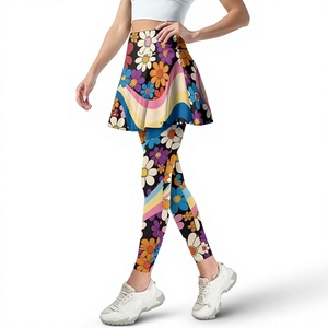 Women's Simple High Waist Flared Leg Spandex/Cotton <b>Leggings</b> with Tummy <b>Control</b> Quick Dry Breathable for Outdoor Fitness Workout - Product Image 1
