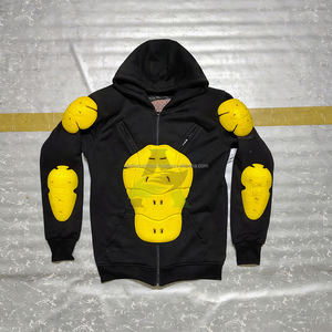 Sudadera con Capucha de Motociclista Fabricada con Forro Polar, Aprobada por la CE, Sudaderas con Capucha de Kevlar Unisex, Almohadillas Amarillas Nivel 2, Aprobadas por la CE - Product Image 1