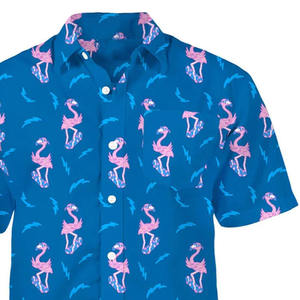 Camiseta hawaiana personalizada con logo/colores para hombre, cosida, informal, antiarrugas, cómoda, para adulto. - Product Image 4
