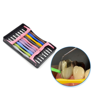 Instrumentos manuales de relleno dental de composite, juego de 10 piezas de amalgama plástica con mango de silicona, espátulas y raspador, CE - Product Image 5
