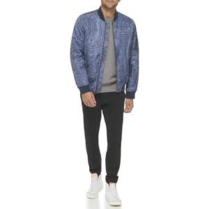 Veste bomber en satin pour homme, nouveau design, logo personnalisé, haute qualité, veste bomber en satin imprimée avec fermeture éclair, poche avant - Product Image 6