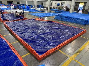 Bâche en PE haute durabilité et résistante, bleue/orange, imperméable, pour camion, couleur et taille personnalisées, matériau résistant aux UV - Product Image 5