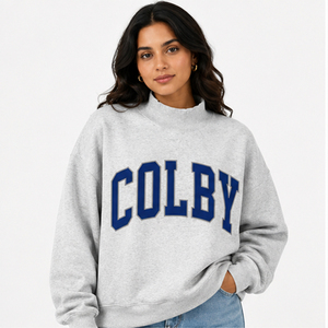Sweat-shirt Colby surdimensionné à col rond, manches régulières, unisexe, en polaire, décontracté, automne, vert, bleu, imprimé lettres - Product Image 4