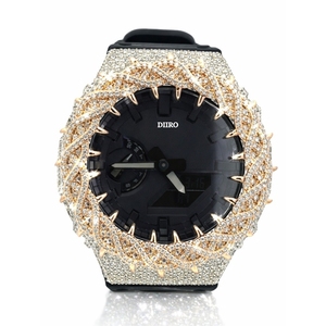 Reloj de Lujo para Hombre con Diamantes Estilo Hip Hop, Esfera Negra de Acero Inoxidable, Moissanita, Personalizado, Regalo - Product Image 3