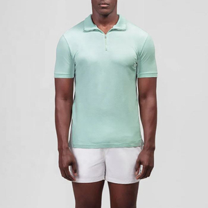 เสื้อโปโลกอล์ฟผู้ชายคุณภาพสูงสั่งทำพิเศษ ลายเรียบ ระบายอากาศได้ดี แขนสั้น ผ้าเจอร์ซีย์ ไซส์ใหญ่ ราคาขายส่ง - Product Image 1