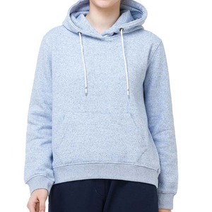 เสื้อสเวตเตอร์มีฮู้ดสีฟ้าอ่อนสำหรับผู้หญิง ผ้าฝ้ายผสม ถักทอ สีพื้น สวมใส่สบายๆ ในฤดูใบไม้ร่วง แขนยาว ดีไซน์กระเป๋าเสื้อแบบมีฮู้ด - Product Image 1