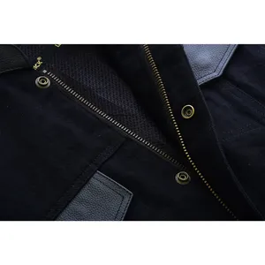 <b>Men</b>’s Black Leather Motorcycle Riding Vest Sleeveless Breathable <b>Biker</b> Waistcoat with Front Zip & Snap Button Closure - Product Image 5
