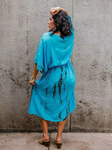 Cárdigan de Manga Larga con Estampado Tie Dye Estilo Boho Hippie para Mujer, Kimono Transpirable para Vacaciones en la Playa - Product Image 5