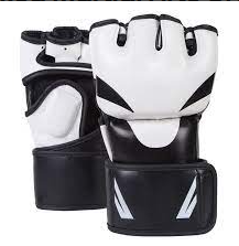 Red <b>Black</b> White PU MMA Gloves Half Finger Velcro Wrist Martial Arts Unisex Adult - Product Image 6