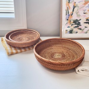 Natural Rattan Serving Tray Best Quality Handmade Elegant Home Kitchen Serving <b>Storage</b> Tray Use - Product Image 4
