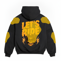 Blouson de moto blindé personnalisé avec doublure en Kevlar, veste de motard avec protections CE amovibles, sweat-shirt graphique Let's Ride Skull