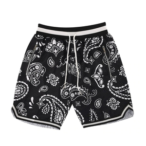 Pantalones Cortos de Malla para Hombre de Alta Calidad con Bolsillos con Cremallera, Cintura Acanalada a Rayas, Estilo con Cintas, Personalizables por Sublimación, para Baloncesto - Product Image 5