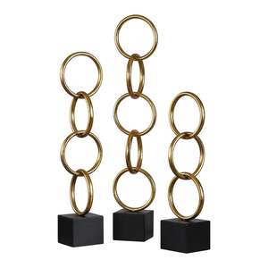 Escultura Moderna de Cinta Abstracta Dorada sobre Base de Mármol, Estatua Metálica Vertical de Lujo para Sala de Estar, Oficina de Alta Gama, Decoración de Estantería - Product Image 2
