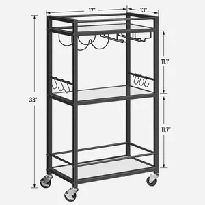 Modern Handmade Ceramic Luxury <b>Serving</b> Cart Premium Bar <b>Trolley</b> Furniture Plant Pattern Eco-Friendly Safe Zahid Exports - Product Image 3