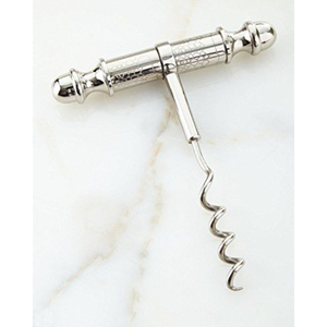 Tire-bouchon vintage de luxe plaqué argent et doseur double en alliage de zinc gravé style vigne, manuel en forme de T - Product Image 6