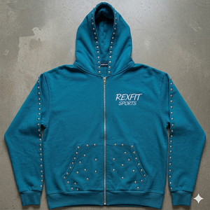 เสื้อฮู้ดซิปปักลายสตรีทแวร์แบบกำหนดเองสำหรับผู้ชาย ผ้าฝ้าย 100% เสื้อฮู้ดซิปแบบครอป ผู้ผลิตเสื้อฮู้ดซิปโอเวอร์ไซส์ประดับเพชร - Product Image 3