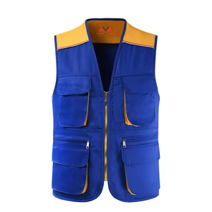 VENTA SUPERIOR FMF Ropa de trabajo de alta visibilidad Diseño personalizado Ingeniero de hombres/Chaleco de construcción Cremallera de malla reflectante Kaki - Product Image 5