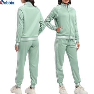 Ensemble de survêtement classique personnalisé pour femme, très populaire, pour le sport, à manches longues, tenue de gym unie 2-en-1 - Product Image 6