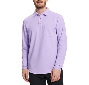 Chemise à manches longues pour homme, taille plus, éco-responsable, couleur unie, tricotée, avec poche, style décontracté, bordeaux - Product Image 1