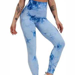 Leggings de Yoga de Cintura Alta, Largos, Simples, con Estampado por Transferencia de Calor, Cintura Elástica sin Costuras, Spandex/Nylon Ecológico - Product Image 3
