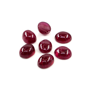 Rubis naturels de Bangkok, cabochons ovales calibrés 7x9mm, pierres précieuses en rubis naturel, prêtes à l'emploi pour la création de bijoux. - Product Image 1